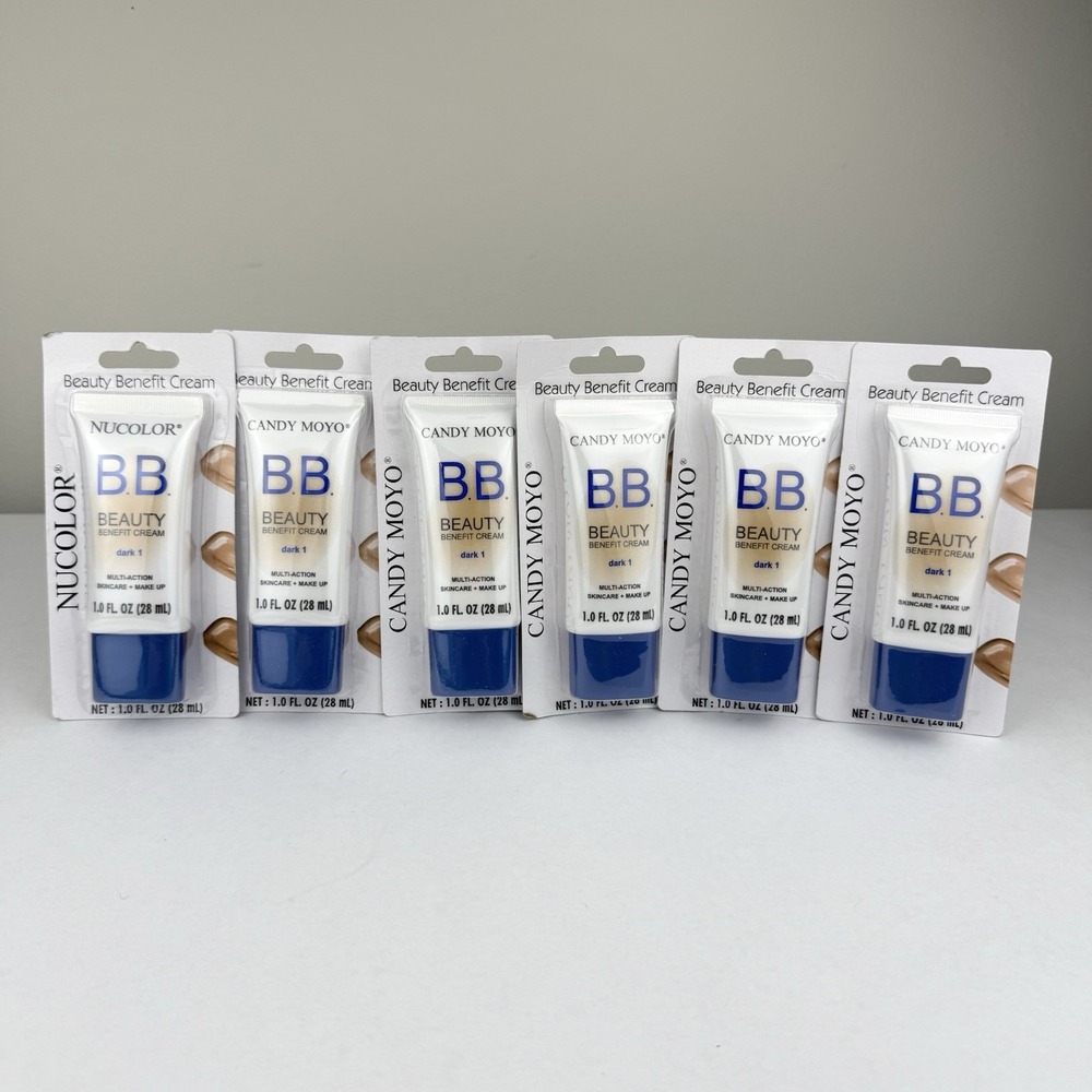 6x Candy Moyo Nucolor Beauty Benefit B.B Cream-Dark 1 Foundation Concealer 1oz